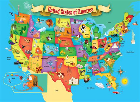 This USA Map 60-piece kids puzzle by Masterpieces is an interactive, fun and attention-grabbing ...