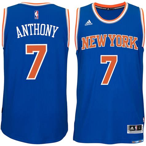 Men's adidas Carmelo Anthony Blue New York Knicks Player Swingman Road Jersey