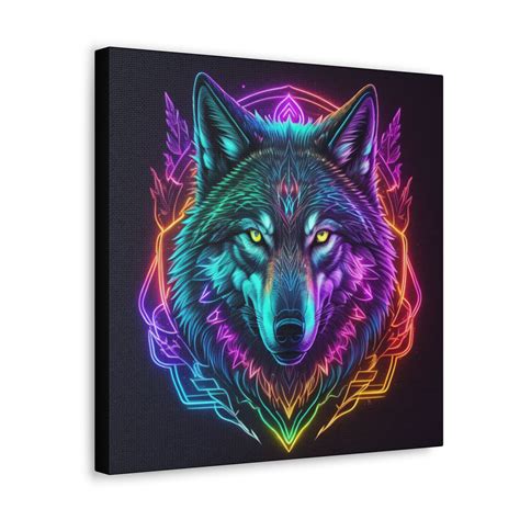 Neon Wolf Art, Bright Wolf Art, Vibrant Wolf Art, Psychedelic Wolf, Trippy Wolf, Wolf Decor ...