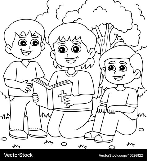 Children Reading Bible Clipart