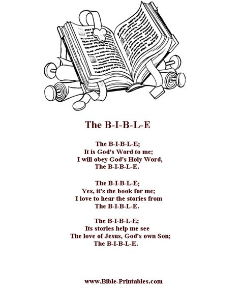 Books Of The Bible Song Lyrics Printable