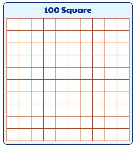 Printable Number Square To 100