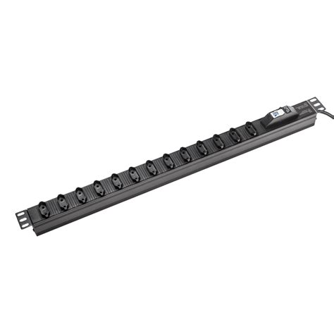 1u Rack Mount Swiss Series Power Strip with Current Meter - PDU Strip and Power Distribution Unit