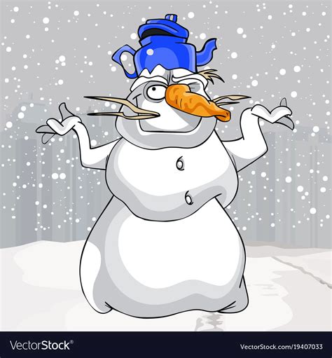 Funny Cartoon Snowman