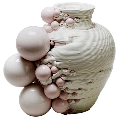 White 3D Printed Ceramic Sculptural Vase Italy Contemporary, 21st Century | Ceramic art ...