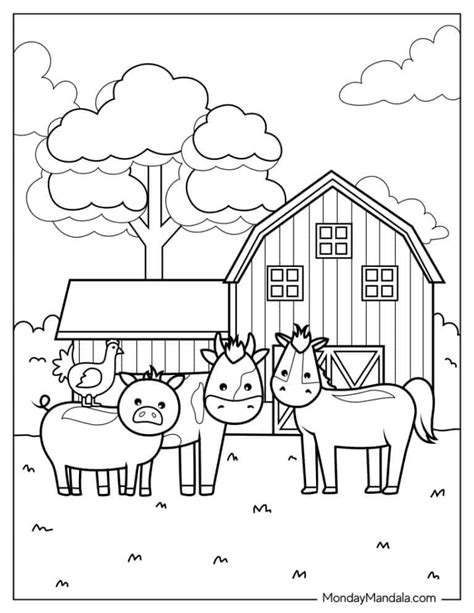 20 Farm Animal Coloring Pages (Free PDF Printables)