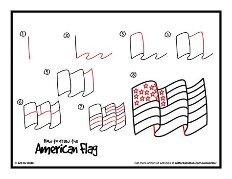 America Flag Drawing