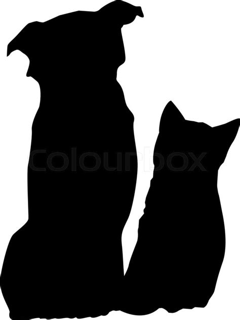 Dog and cat silhouette | Stock vector | Colourbox