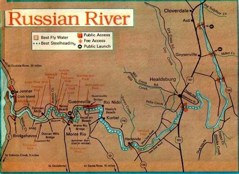 2017 Russian River Steelhead Fishing Map and Report, Hunting Clubs, Private Ranches