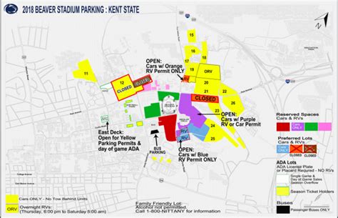 Penn State Football Parking Green Lot Map - Printable Map