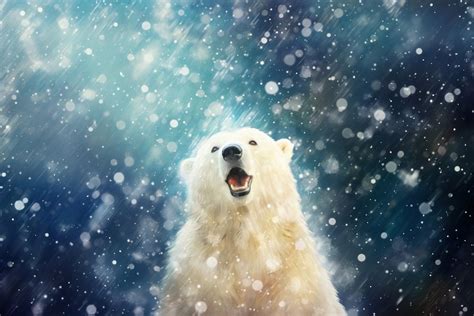 Polar bear snow outdoors mammal. | Free Photo Illustration - rawpixel