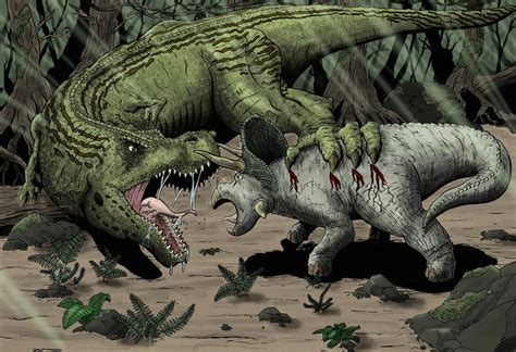 T-rex vs Triceratops by mikebunt on DeviantArt