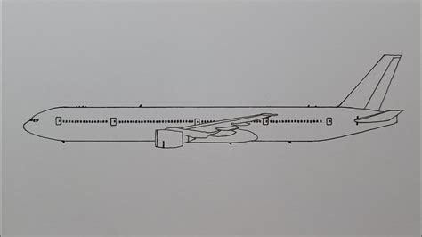 How to draw a Boeing 777-300 - YouTube