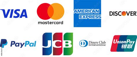 Visa Mastercard Credit card payment method system companies logo ...