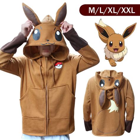 Halloween Costume Anime Pokemon Eevee Hoodies Sweatshirts Cosplay ...