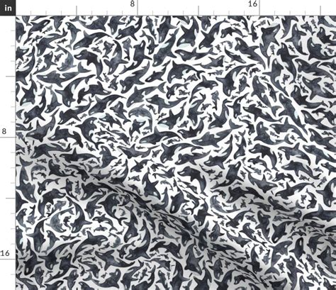 Orca Fabric Orca Killer Whale Pattern by Elena O'neill - Etsy