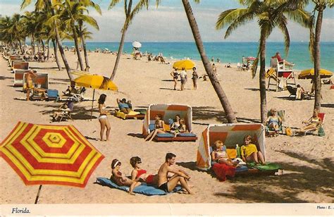 Vintage Beach Scene Florida FL Old Postcard by VintagePackRat