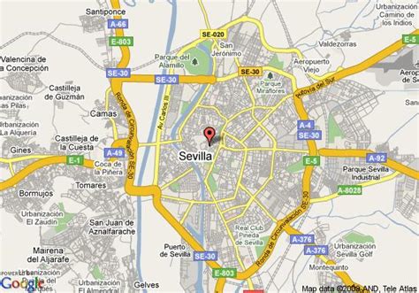 Santa cruz Seville map - Barrio de santa cruz Seville map (Andalusia - Spain)