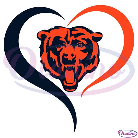 Chicago Bears Heart Logo SVG Digital File, NFL Svg - Oladino