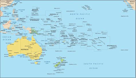 Oceania Map With Capitals - Cherey Benedicta