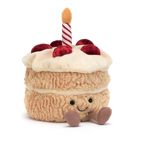 Jellycat Plush Pastry - Birthday Cake, Squashy Hat