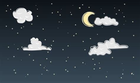 Night Sky Clip Art Black And White