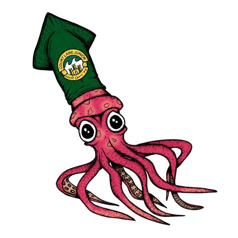 Baby squid drawing | A cute baby squid in a school hat | Squid illustration