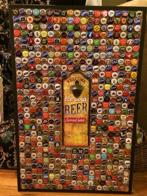 A Madelyn original. Beer cap collection board for display- made this ...