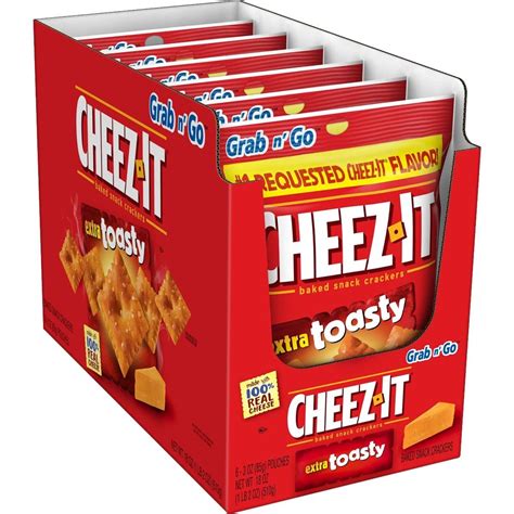 Buy Cheez-It Extra Toasty Baked Snack Crackers 3oz bag Box of 6 Online ...