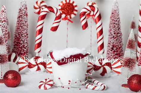 Christmas Digital Backdrop Candy Cane Download Newborn | Etsy