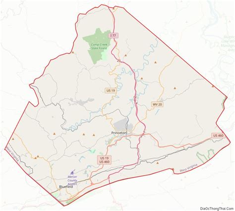 Map of Mercer County, West Virginia - Địa Ốc Thông Thái