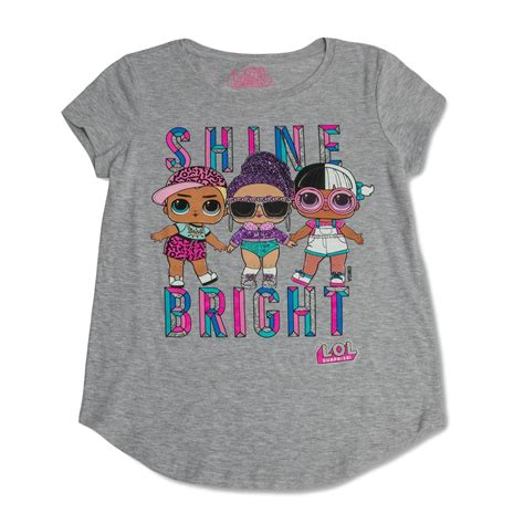 Lol Surprise Doll Girls Short Sleeve Shirt Shine Bright Image Size Small - Walmart.com