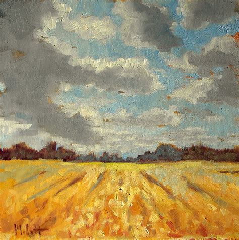 Heidi Malott Original Paintings: Impressionism Art Autumn Fields Small Oil Painting