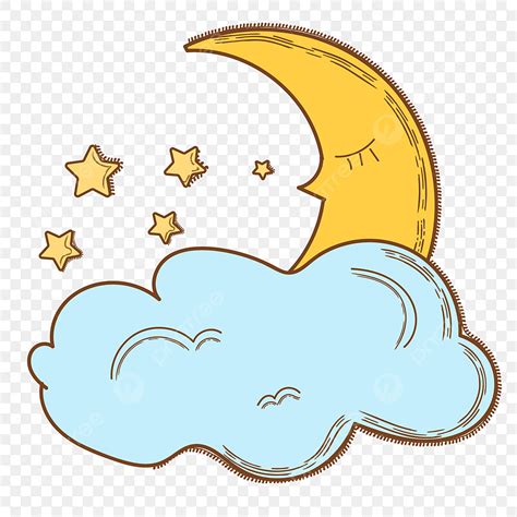 Moon Stars Clouds Vector Hd Images, Cartoon Moon Cloud Free ...