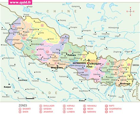 Online Maps: Nepal political map