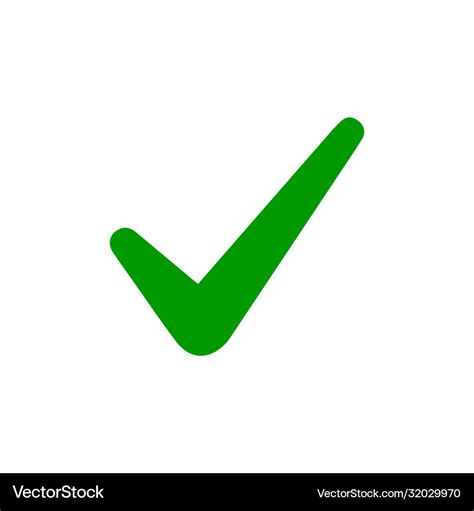 Green check mark icon tick symbol in green color Vector Image