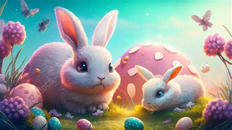 Easter Bunny Cartoon Colorful Powerpoint Background For Free Download ...