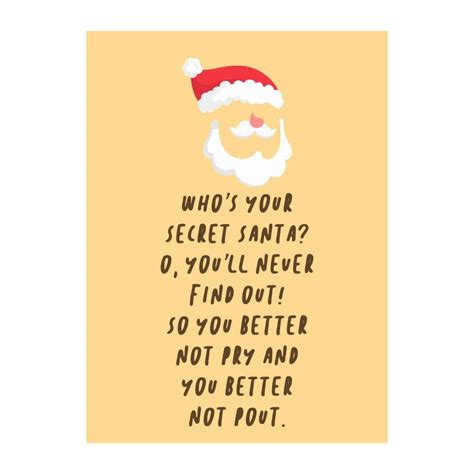 Secret Santa Cards - 10 Free PDF Printables | Printablee | Secret santa messages, Santa cards ...