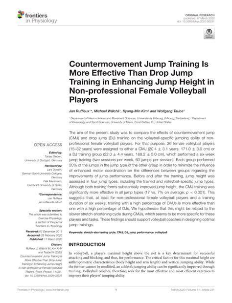 (PDF) Countermovement Jump Training Is More Effective Than Drop Jump Training in Enhancing Jump ...