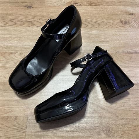 steve madden black chunky heels ! size : 8.5 there... - Depop