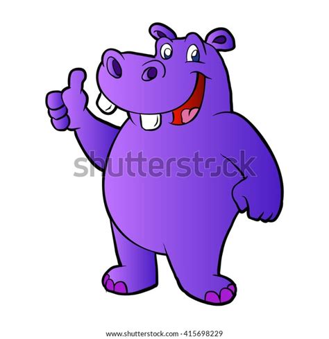 Purple Hippo Cartoon Stock Vector (Royalty Free) 415698229