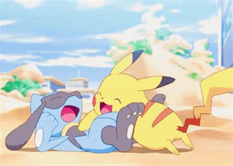 Riolu Pikachu GIF – Riolu Pikachu Laughing – discover and share GIFs