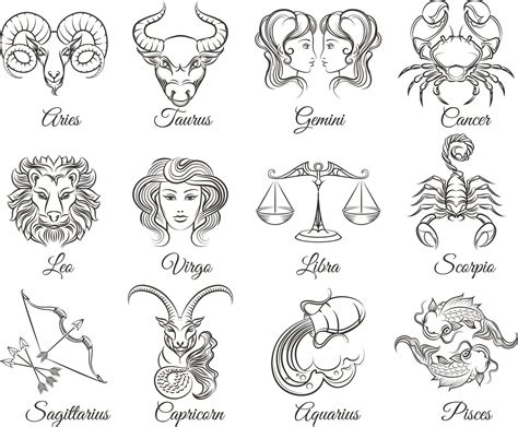 Zodiac Signs ClipArt. Horoscope Vector Image. Svg Cdr Png | Etsy in 2020 | Horoscope tattoos ...