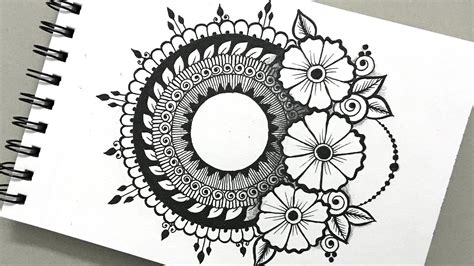 Circle Floral Mandala Drawing | Easy Mandala Art for Beginners - YouTube