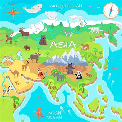 Asia Map Of Animals