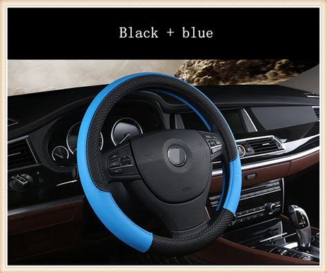 Leather Universal Car Steering wheel Cover 38CM Car styling Sport Auto ...