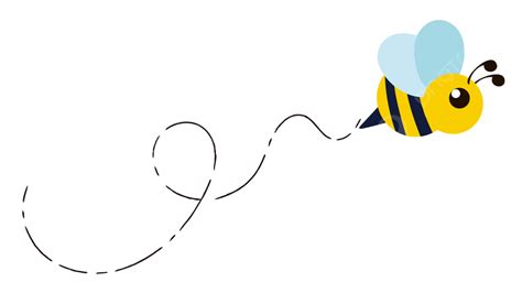 Bee Flight Path Dotted Cartoon, Bee Clipart, Cartoon Clipart, Path ...