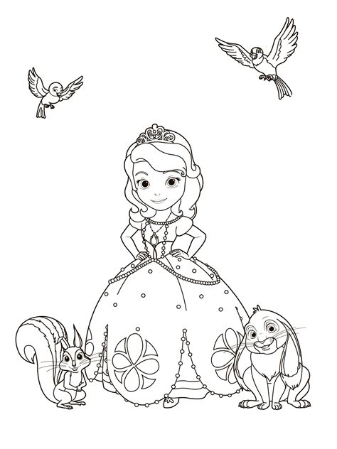 Sofia the First coloring pages for girls to print for free