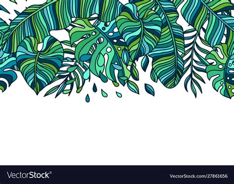 Seamless pattern with palm leaves Royalty Free Vector Image