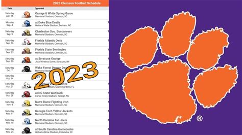 Clemson Tigers 2023 College Football Schedule Preview - Win Big Sports